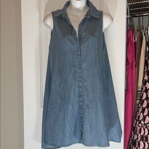 Alice + Olivia Blue Sleeveless Denim Midi Dress